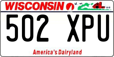 WI license plate 502XPU