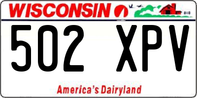 WI license plate 502XPV