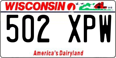 WI license plate 502XPW