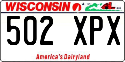 WI license plate 502XPX