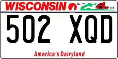WI license plate 502XQD