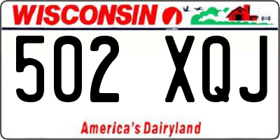 WI license plate 502XQJ