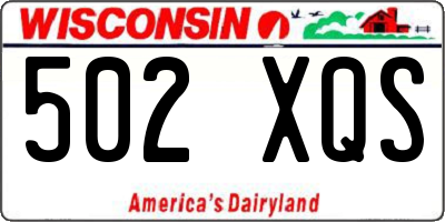 WI license plate 502XQS