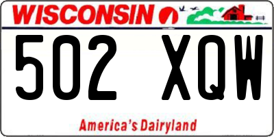 WI license plate 502XQW