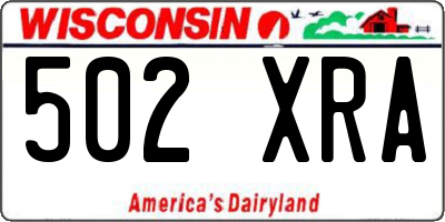 WI license plate 502XRA