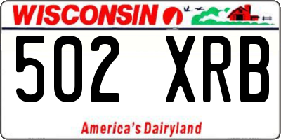 WI license plate 502XRB