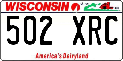 WI license plate 502XRC