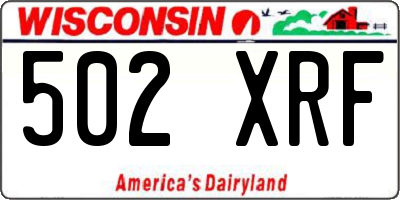 WI license plate 502XRF