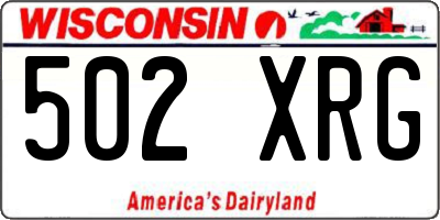 WI license plate 502XRG