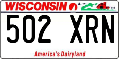 WI license plate 502XRN
