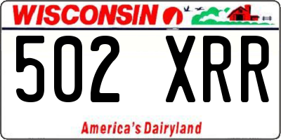 WI license plate 502XRR