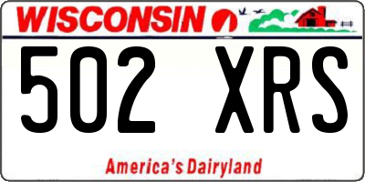 WI license plate 502XRS