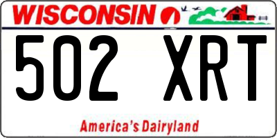 WI license plate 502XRT