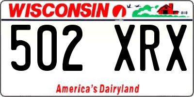 WI license plate 502XRX