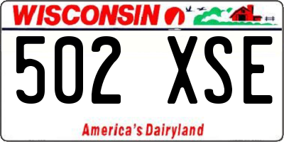 WI license plate 502XSE