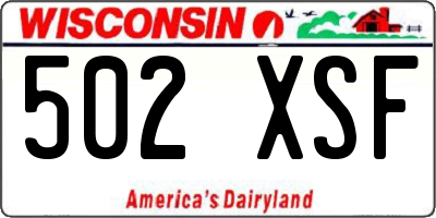 WI license plate 502XSF