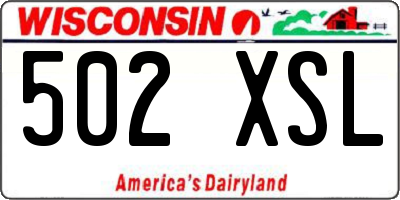 WI license plate 502XSL
