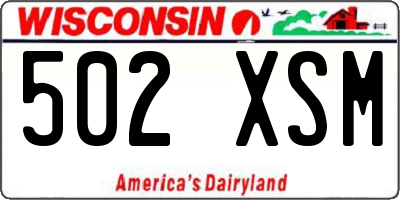 WI license plate 502XSM