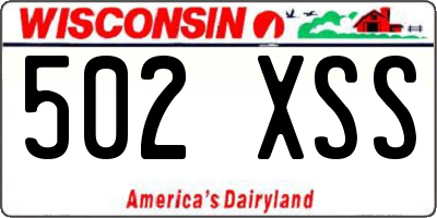 WI license plate 502XSS