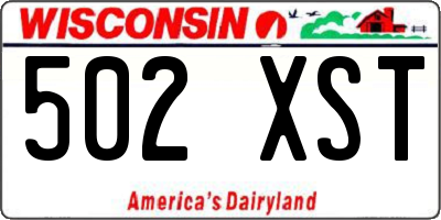 WI license plate 502XST