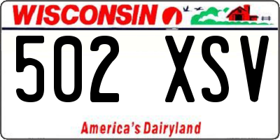 WI license plate 502XSV