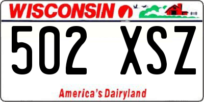 WI license plate 502XSZ