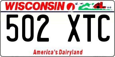 WI license plate 502XTC
