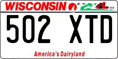 WI license plate 502XTD