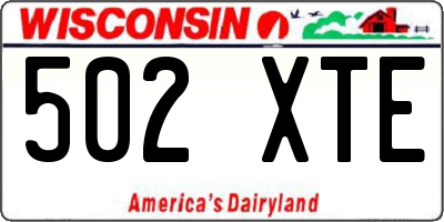 WI license plate 502XTE