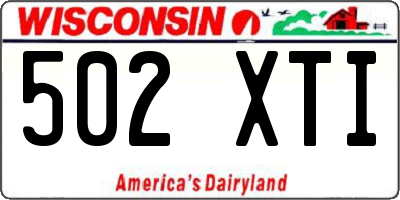WI license plate 502XTI