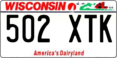 WI license plate 502XTK