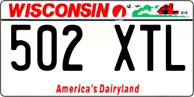 WI license plate 502XTL