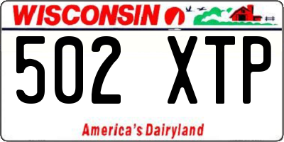 WI license plate 502XTP