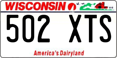 WI license plate 502XTS