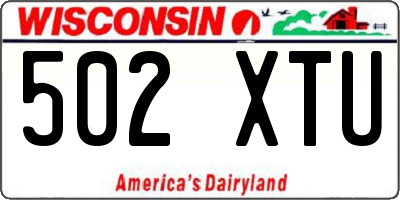 WI license plate 502XTU