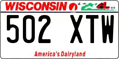WI license plate 502XTW