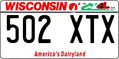 WI license plate 502XTX