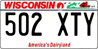WI license plate 502XTY
