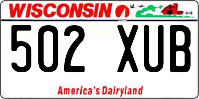 WI license plate 502XUB