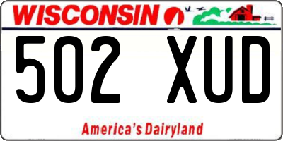 WI license plate 502XUD