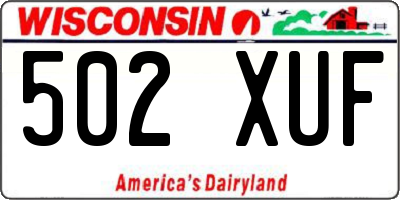 WI license plate 502XUF
