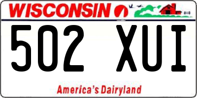 WI license plate 502XUI