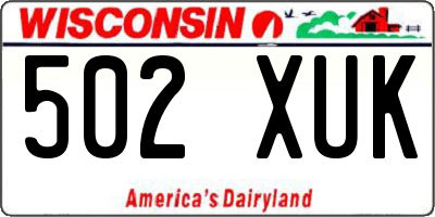 WI license plate 502XUK