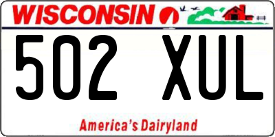 WI license plate 502XUL