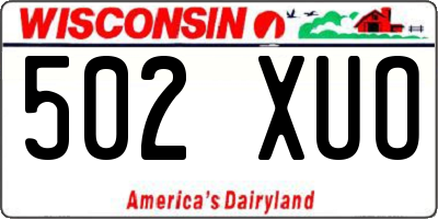 WI license plate 502XUO