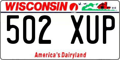 WI license plate 502XUP