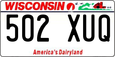 WI license plate 502XUQ