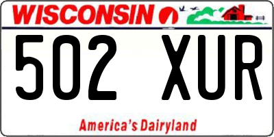 WI license plate 502XUR