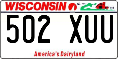 WI license plate 502XUU