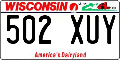 WI license plate 502XUY